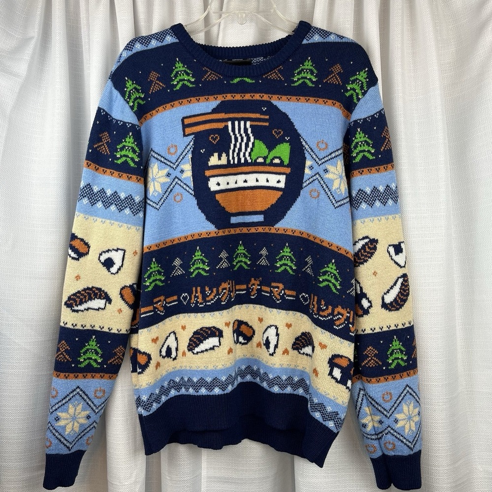 Geeknet Men`s Hungry Gamer Noodle Ramen Sushi Ugly Christmas Sweater / Size 2XL